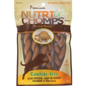 Pork Chomps Premium Nutri Chomps Peanut Butter Flavor Braids