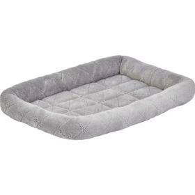 MidWest Quiet Time Deluxe Diamond Stitch Pet Bed Gray for Dogs (Option: Large  1 Count)