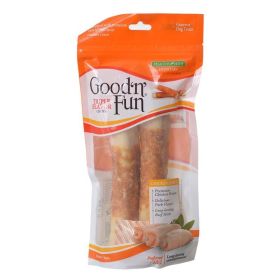 Healthy Hide Good 'n' Fun Triple (Option: Flavor Rolls  Beef, Pork & Chicken  7" Rolls  2 Pack)