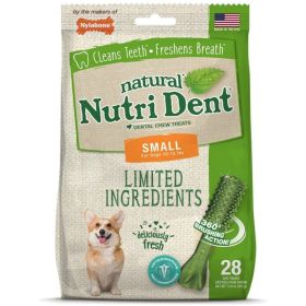 Nylabone Natural Nutri Dent Fresh Breath Dental Chews (Option: Limited Ingredients  Small  28 Count)